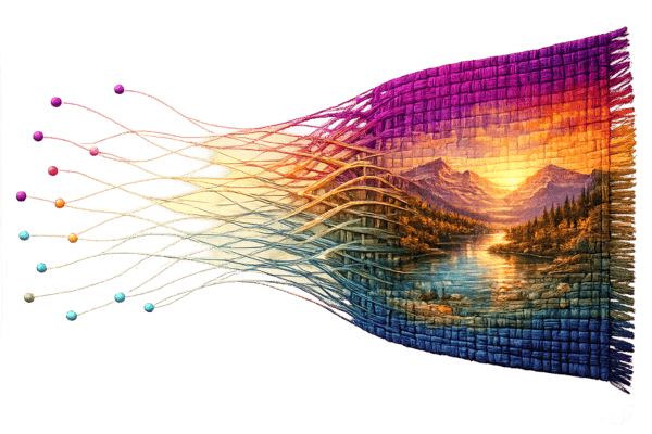 Scattered threads connecting to form a coherent tapestry